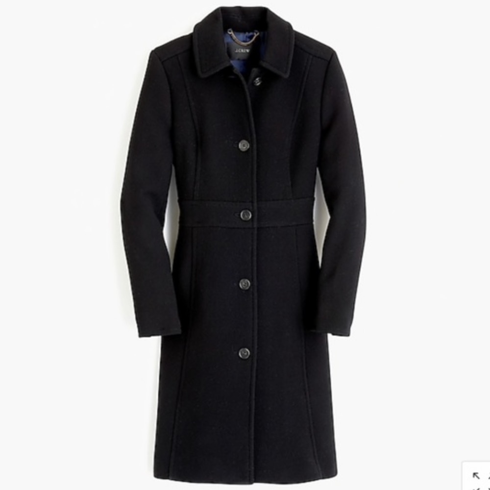 J.Crew Black Lady Day Coat with Thinsulate